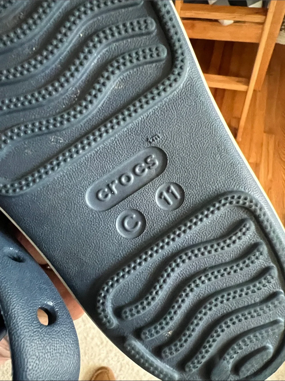 CROCS Kids Navy and Pink Hook-and-Loop Sandals